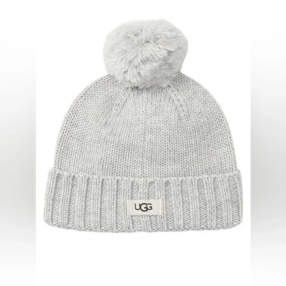 UGG | Accessories | Ugg Knit Pompom Beanie In Heather Gray 